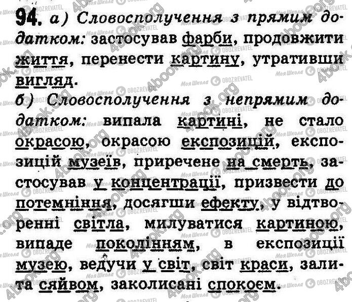 ГДЗ Українська мова 8 клас сторінка 94
